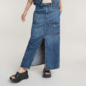 Skirts: G-Star Raw - Belted Cargo Long Skirt - Faded Cliffside Blue