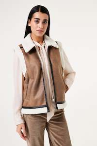 Garcia - Zip Up Teddy Vest - Desert Taupe