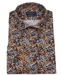 Guide London: Guide London - Night Flower LS Shirt - Brown/Ecru