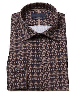 Guide London - Hexagon LS Shirt - Brown/Tan