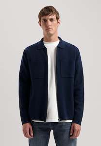 Dstrezzed 1: Dstrezzed - Julian Zip Cardigan - Dark Navy
