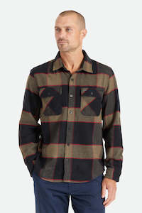 Featured: Brixton - Bowery LS Flannel Shirt - Heather Grey/Charcoal