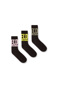 Diesel - SKM-Ray-Three-Pack-Cushioned Socks - Black/Multi