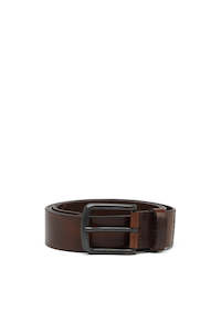 Diesel: Diesel - B-Line Leather Belt - Brown