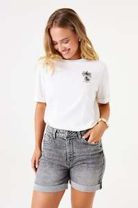 Garcia - Isabella Mom Denim Short - Medium Used Grey