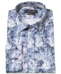 Guide London: Guide London - Ghost Guitar LS Shirt - Blue/White