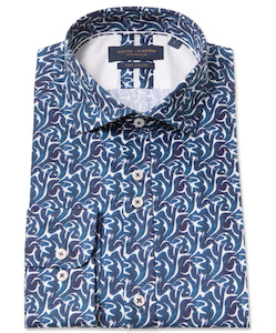Guide London: Guide London - Fluid LS Shirt - Navy/White