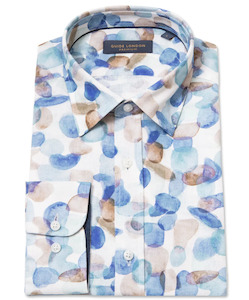 Guide London - Stones LS Shirt - Beige/Blue