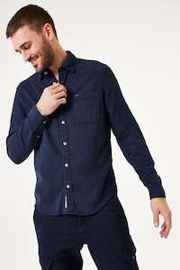 Garcia - Dobby Weave LS Shirt - Dark Moon