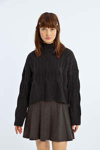 Lili Sidonio - Soft Cable Knitted Sweater - Black