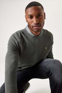 Knits: Garcia - Textured Knit Pullover - Sage Green