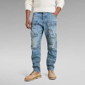Light Blue Denim: G-Star Raw - 3D Straight Tapered Denim Cargo - Antique Faded Oasis