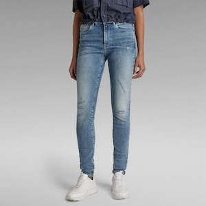 Light Blue Denim: G-Star Raw - 3301 Skinny Jean - Light Indigo Aged Restored