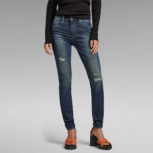 Medium Denim: G-Star Raw - Lhana Skinny Jean - Antique Forest Blue Restored