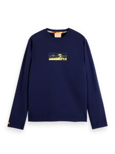 Scotch & Soda - Front Back Artwork LS Tee - Navy Blue