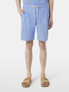 Scotch Soda: Scotch & Soda - Embroidered Stripe Short - Seersucker Sky Blue