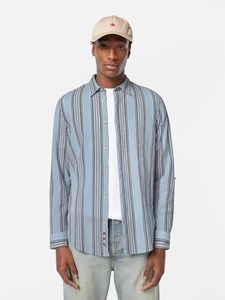 Scotch Soda: Scotch & Soda - Crinkled Stripe Regular Fit LS Shirt - Soft Camel