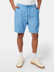 Scotch & Soda - Fave Cotton/Linen Short - Aqua Blue