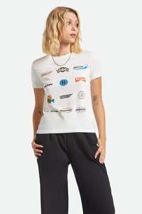 Brixton: Brixton - Racing Patches Crew Tee - Off White