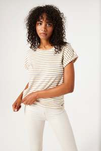 Garcia: Garcia - Striped Tee - Iced Coffee