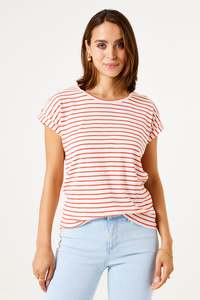 Garcia - Striped Tee - Ruby Red