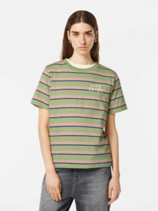 Maison Scotch - Yarn Dye Striped Tee - Pistacchio/Peach
