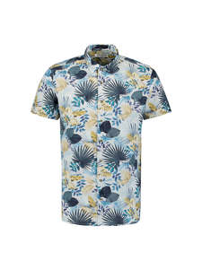 No Excess - Allover Printed SS Shirt - Blue