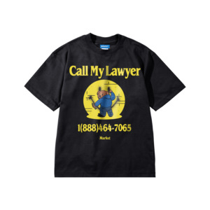 Tees: Market - Smiley Call My Lawyer Bear Tee - Jet Black