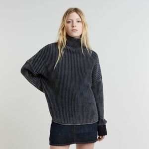 Knits: G-Star Raw - Loose Overdyed Turtle Knitted Sweater - Osaka Blue