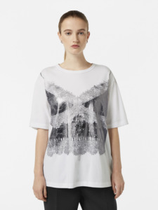 Maison Scotch: Maison Scotch - Foil Print Loose Fit Tee - White