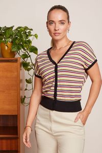 King Louie - V-Button Top Rocca - Black