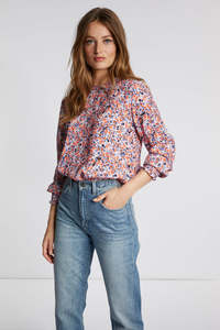 Rich & Royal - Floral Printed Blouse - Flame