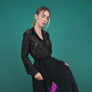 D'Elle - Camicia Lace Shirt - Nero