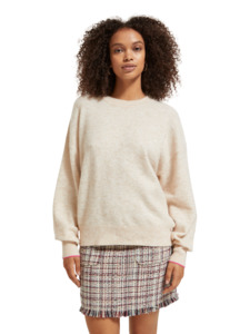 Maison Scotch - Fuzzy Crew Neck Pullover - Sand Melange