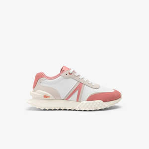 Lacoste: Lacoste - L-Spin Deluxe 124 2 Leather Sneaker - White/Pink