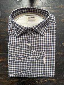 Fil Noir: Fil Noir - Treviso HBD Shirt - Asphalt/Beige Gingham