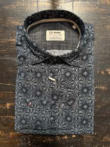 Fil Noir: Fil Noir - Treviso HBD Shirt - Washed Black Tiles