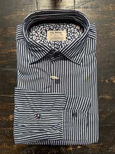 Fil Noir: Fil Noir - Roma HBD Shirt - Nightblue Stripe