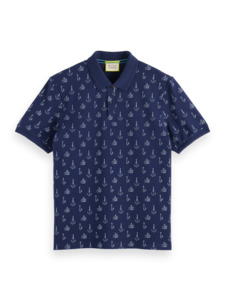 Scotch Soda: Scotch & Soda - Mini Marine Printed Polo - Navy Blue