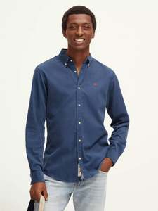 Scotch Soda: Scotch & Soda - Slim Fit Corduroy Shirt - Storm Blue