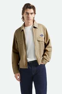 Brixton: Brixton - Trademark Lightweight Garage Jacket - Washed Khaki