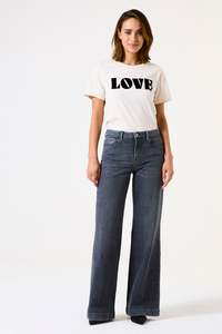 Garcia - Celia Wide Jean - Dark Used Grey