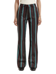 Maison Scotch: Maison Scotch - High Rise Flare Pant - Heritage Lurex Stripe