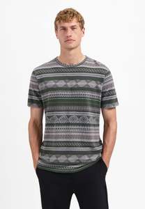 No Excess: No Excess - Jacquard Pattern Tee - Grey Melange