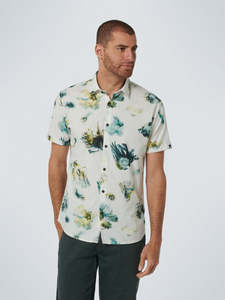 No Excess - Watermark Print SS Shirt - Lime