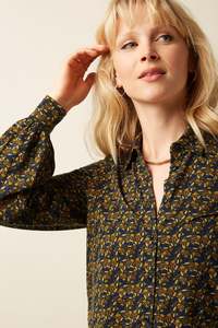 King Louie - Maisie Blouse Mirth Jersey - Rhodonite Blue