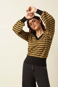 King Louie - V-Neck Bellsleeve Walter - Black