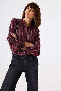 Garcia - Retro Metallic LS Shirt - Scarlet Oak