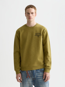 Scotch Soda: Scotch & Soda - Chest Logo Regular Fit Sweatshirt - Green Moss