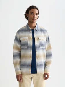 Scotch & Soda - Waffle Structure Stripe Shirt - Oceana Infinity Stripe